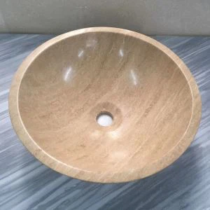 Beige Travertine marmara skip vaskar hönnun